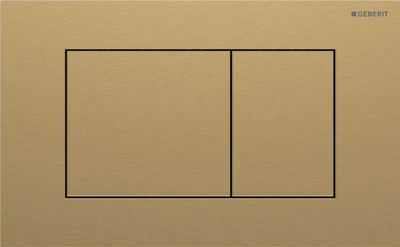 Geberit Sigma40 Square Flush Plate / Brushed Brass / Easy Clean Coating + Fingerprint Resistant