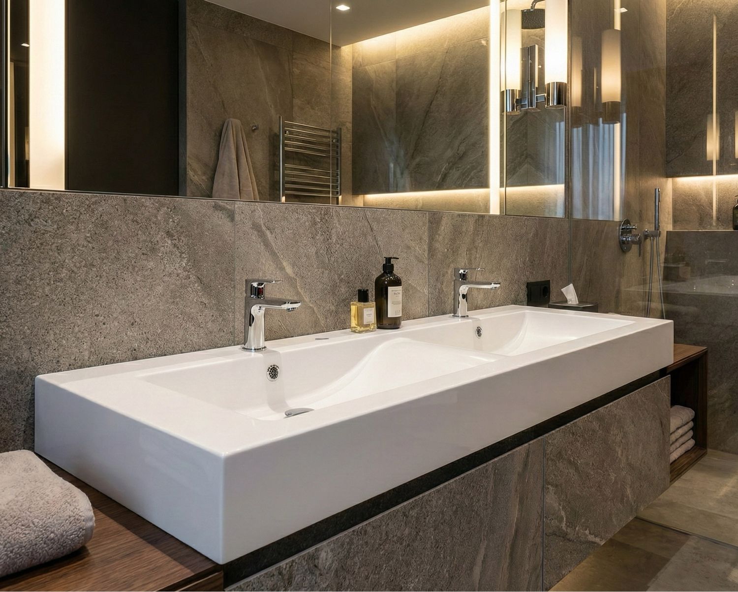 Spazio Double Washbasin Plan 120 cm