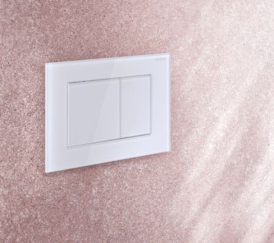 Geberit Sigma40 Flush Plate Square / Glossy White Glass