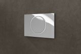 Geberit Sigma10 plaque de déclenchement chromé brillant avec anneau design chromé mat.