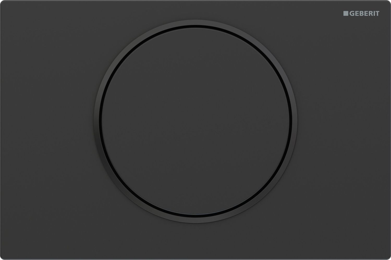 Geberit Sigma10 Actuation Plate in Stainless Steel / Matte Black - Design Ring: Black