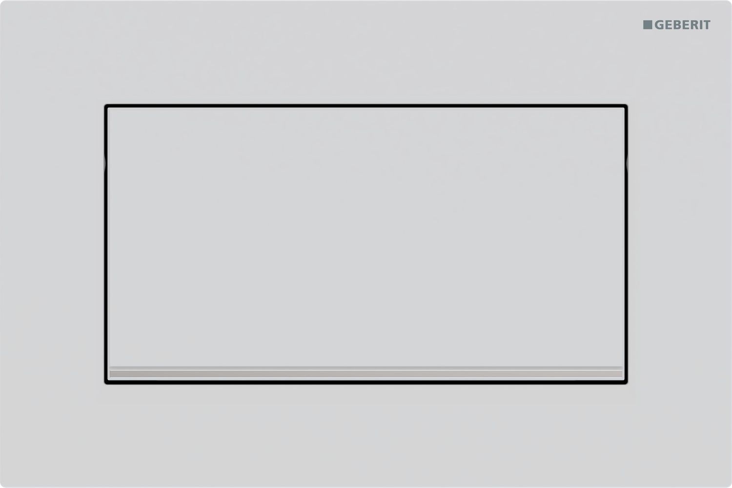 Geberit Sigma10 Square Flush Plate / Matte White - Design Strips: Chrome Glossy