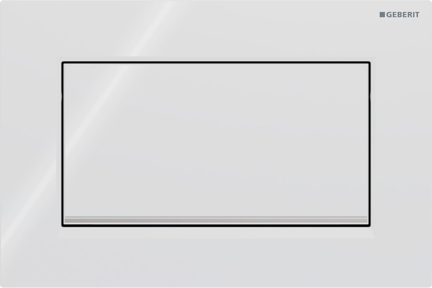 Geberit Sigma10 Square Actuation Plate / White - Design Strips: Chrome Glossy