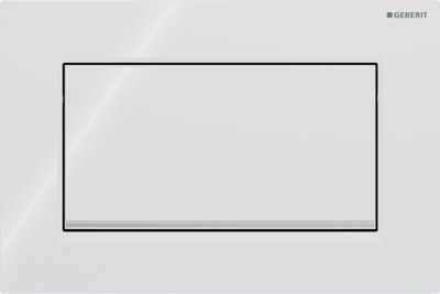 Geberit Sigma10 Square Actuation Plate / White - Design Strips: Chrome Glossy