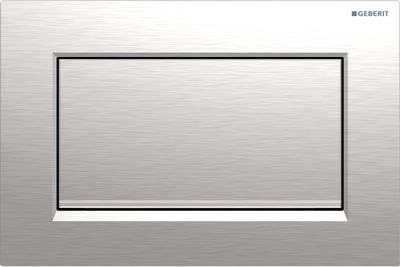 Geberit Sigma10 Square Actuator Plate / Brushed Chrome - Design Stripes: Polished Chrome