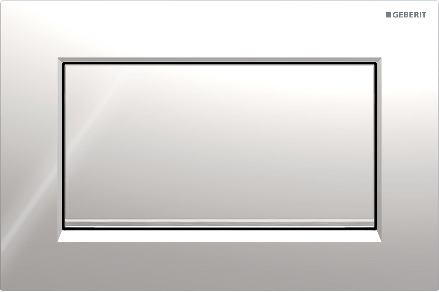 Geberit Sigma10 Square Actuator Plate to Screw / Glossy Chrome - Design Strips: Chrome, Brushed