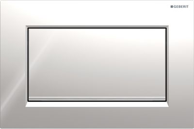 Geberit Sigma10 Square Actuator Plate to Screw / Glossy Chrome - Design Strips: Chrome, Brushed