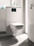 Plaque de déclenchement Geberit Omega60 square pour rinçage double touche, à fleur de paroi / Noir