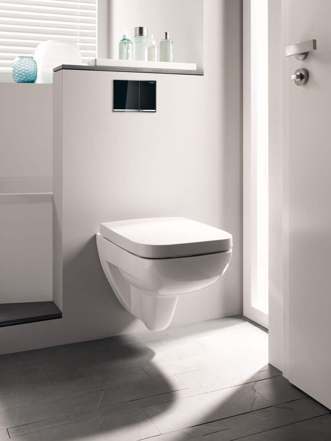 Geberit Omega60 Square Flush Plate for Dual Flush, Wall-Flush / Black
