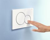 Geberit Sigma01 round plaque de déclenchement, Blanc alpin, double commande, plaque murale.