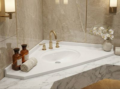 Bermuda 85 cm Corner Washbasin Countertop