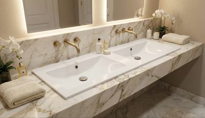 Comete Double Basin Countertop 120 cm