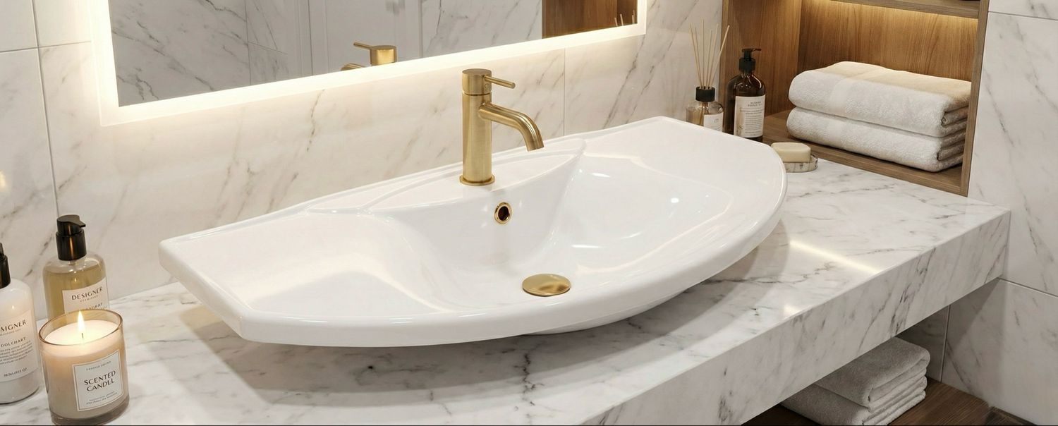 Meditec 95 cm washbasin countertop