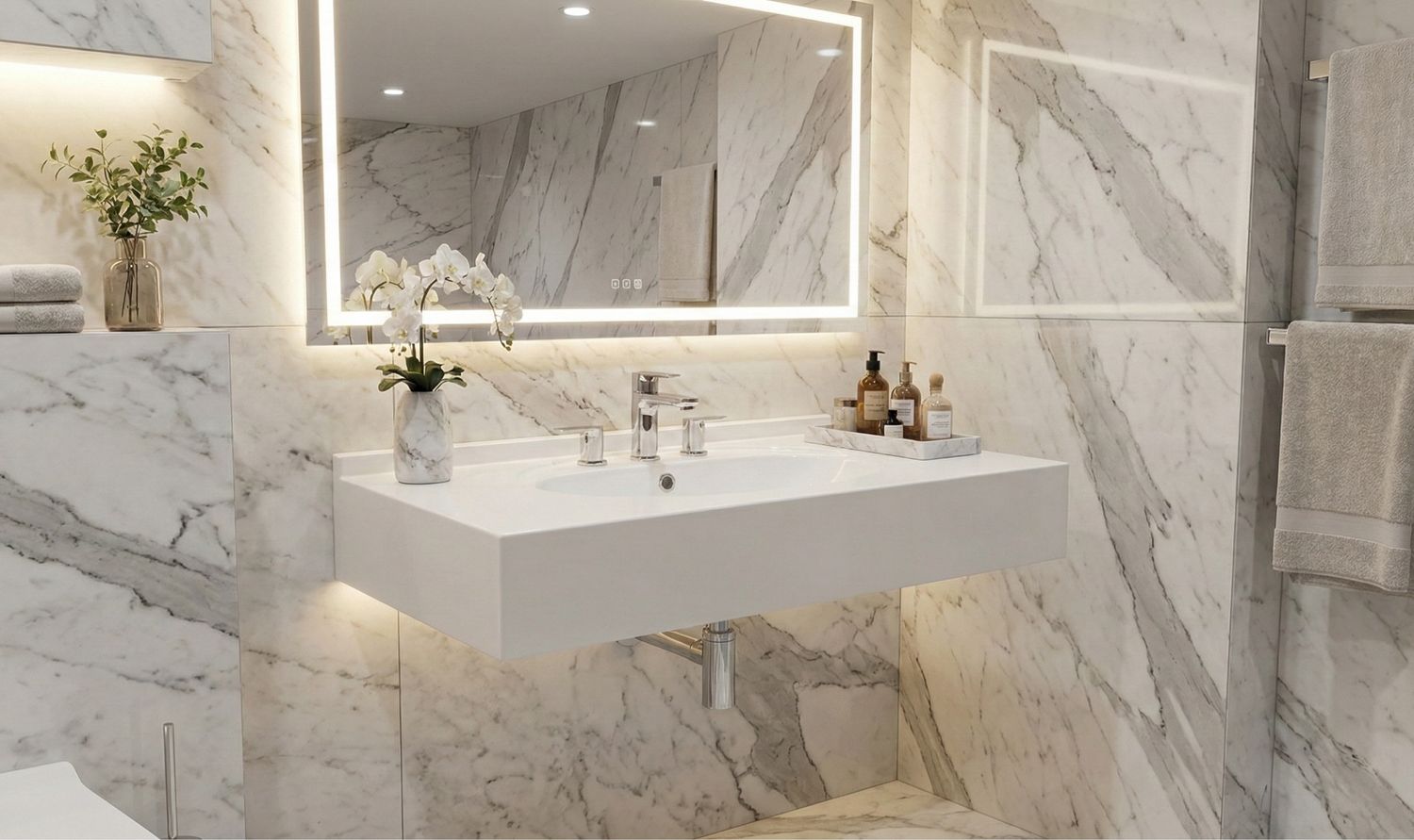 Atoll 120 cm Offset Washbasin