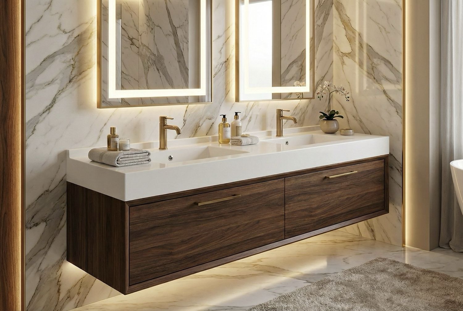 Vanity top double Vita 140 cm — Product view 8