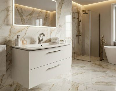 Meuble de salle de bains Lido 92 cm à deux tiroirs (sans vasque)