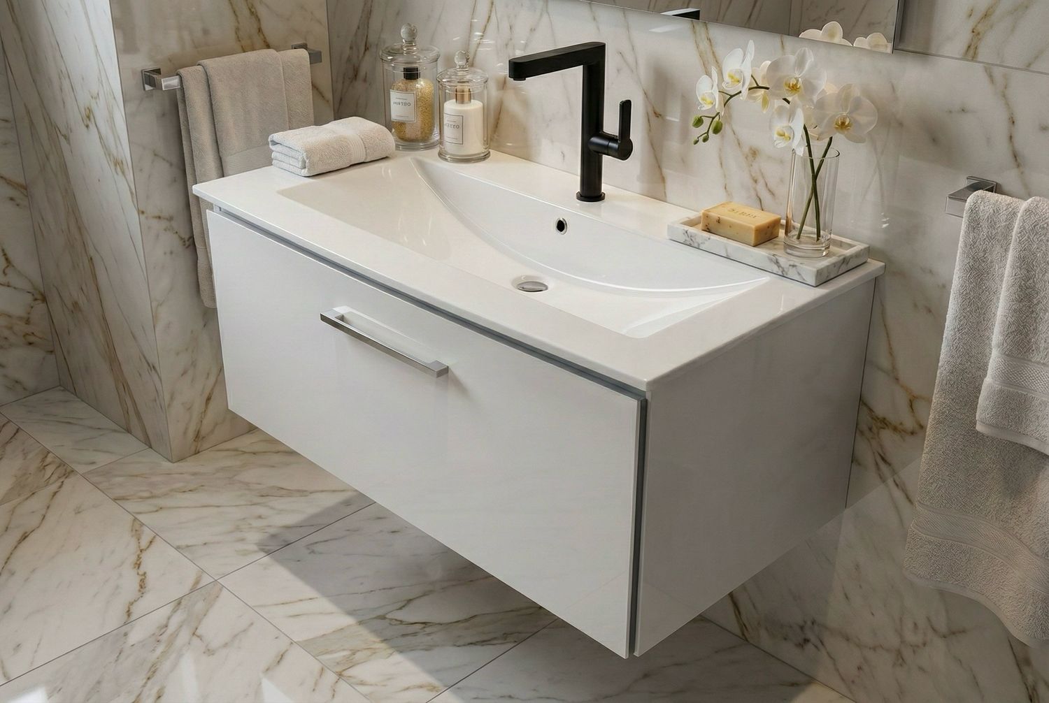 Bathroom Furniture Lido 92 cm with One Drawer (Without Basin)