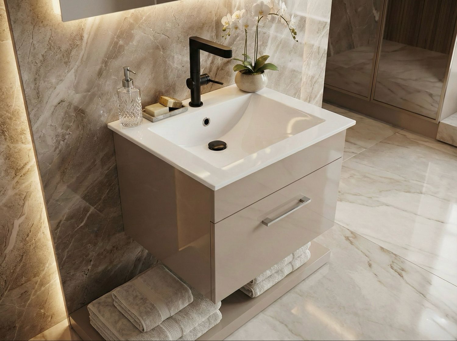 Bathroom Furniture Spazio 60 cm with One Drawer (Without Basin)