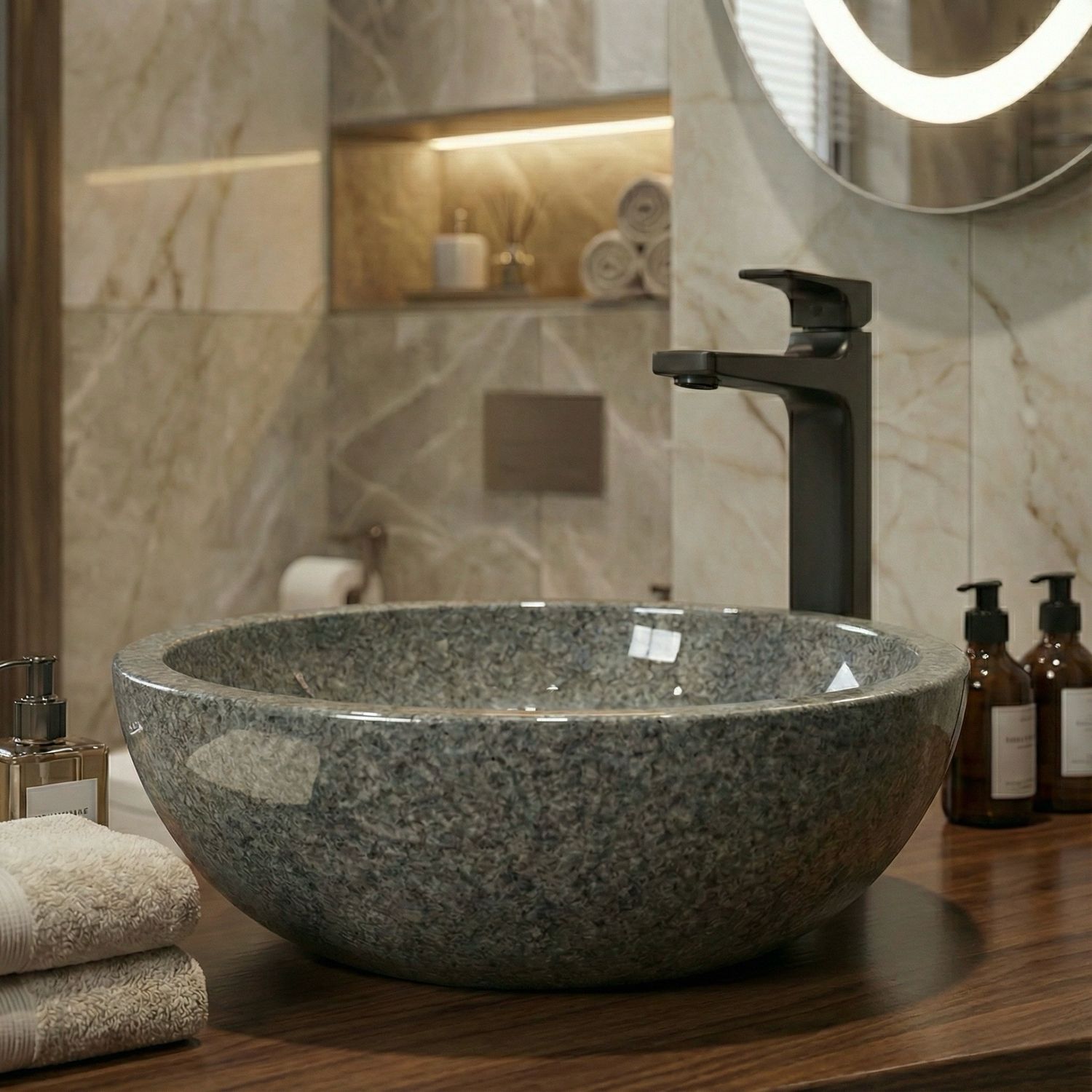 Bol à poser Bolero 44 cm granité gris — Vue produit 2