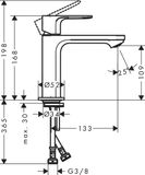 Rebris E Mitigeur de lavabo 110 CoolStart sans tirette ni vidage