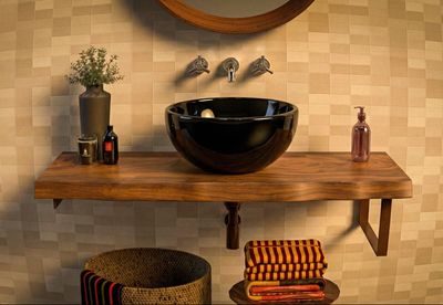 Bol à poser &quot;Invités&quot; 30 cm granité noir