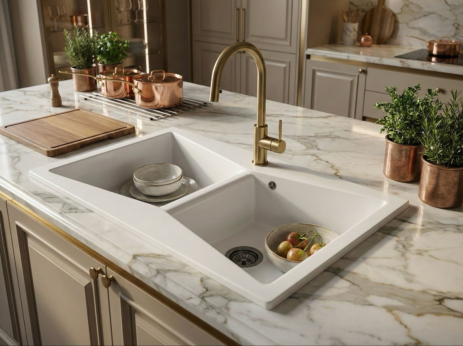 Built-in Kitchen Sink Butterfly 86 cm x 50 cm