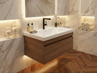 Meuble de salle de bains Spazio 70 cm à un tiroir (sans vasque)