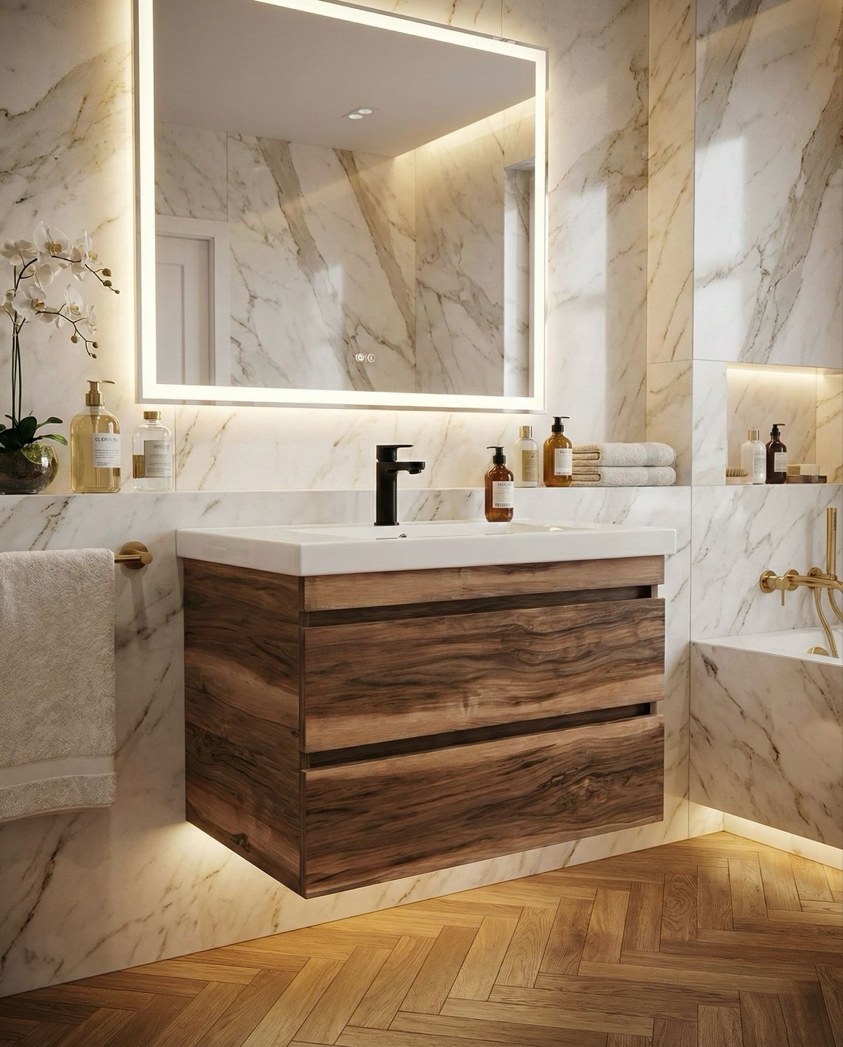 Bathroom Furniture Spazio 70 cm with Two Drawers (without Basin)