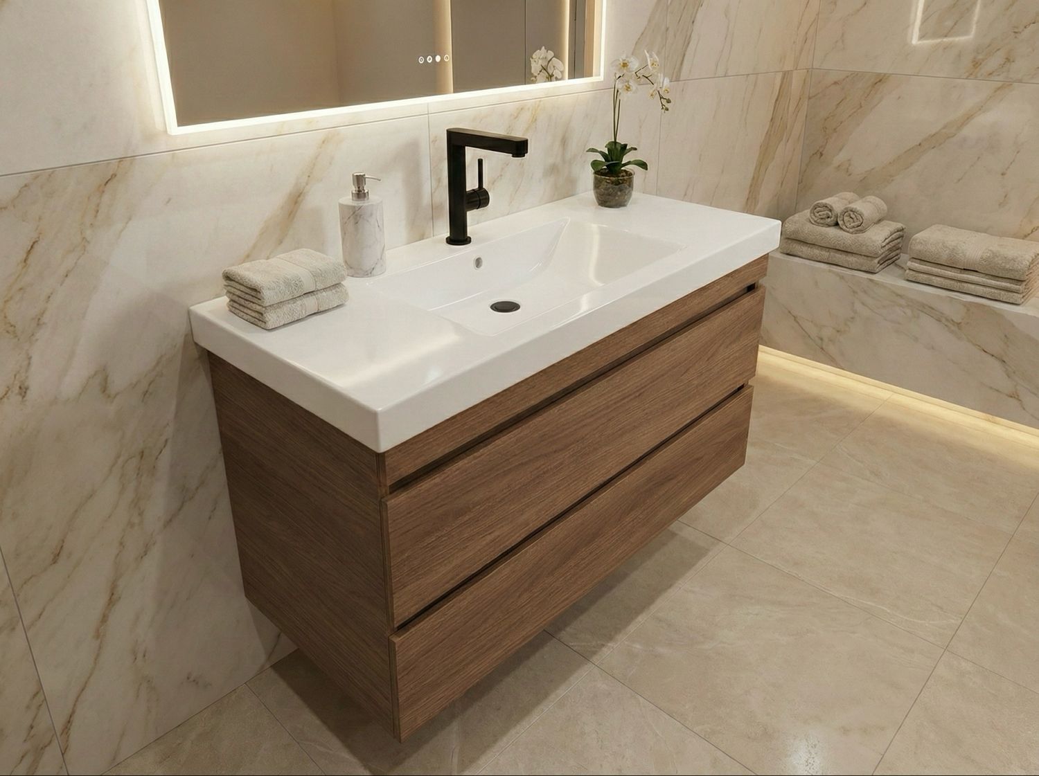 Bathroom Furniture Spazio 90 cm with Two Drawers (without Basin)