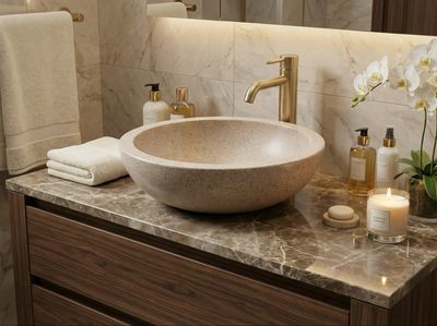 Bol à poser Bolero 44 cm granité corail