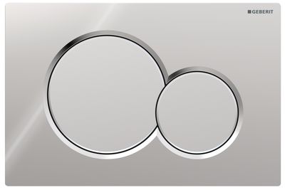 Geberit Sigma01 Round Actuation Plate / Glossy Chrome - Matte Chrome