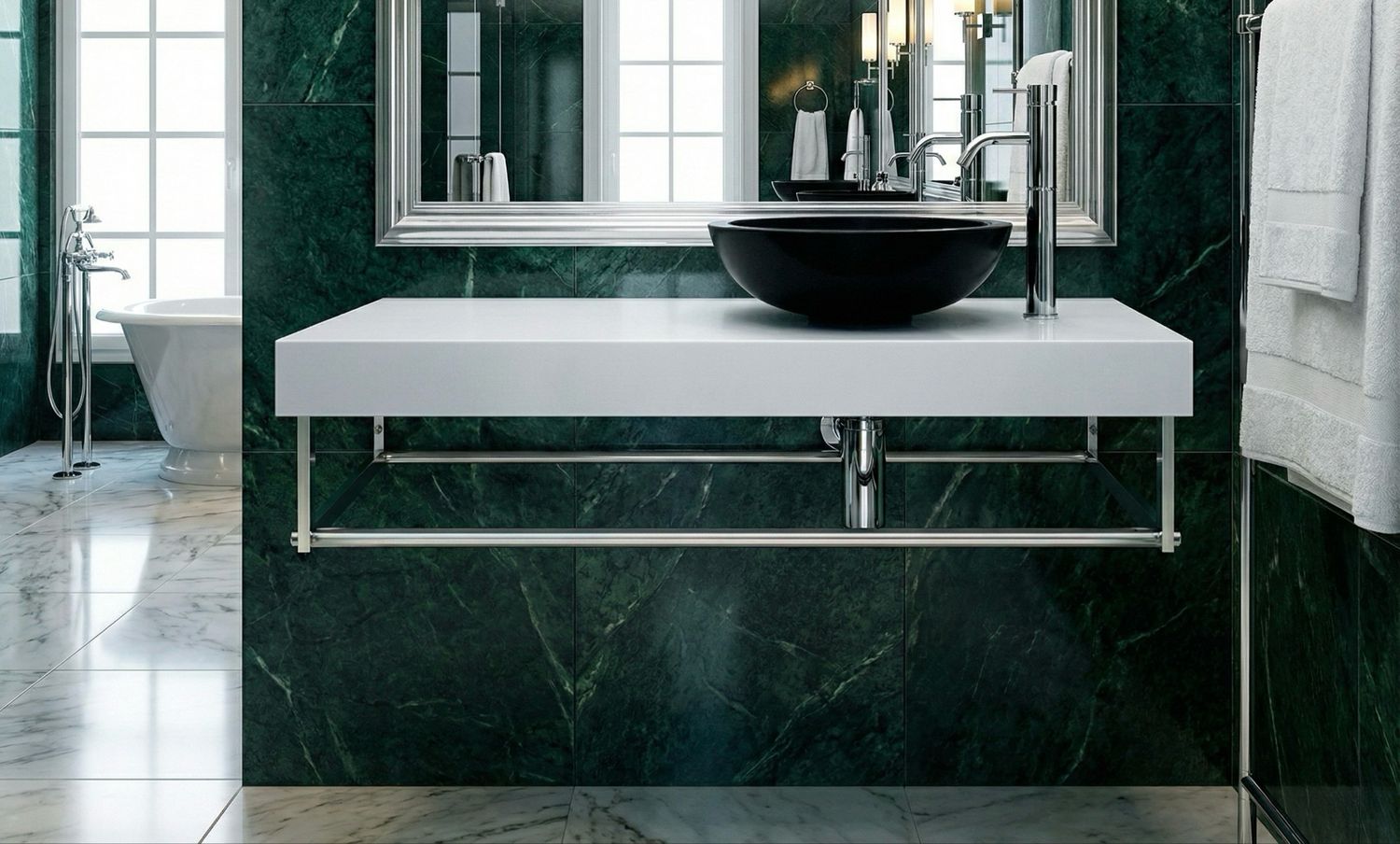 Plan Stone 120 cm en blanc