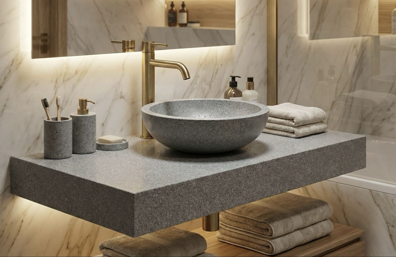 Plan Stone 120 cm granité gris