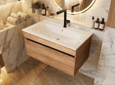 Meuble de salle de bains à un tiroir pour lavabo Geberit Selnova Square 80 cm (sans vasque)