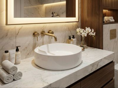 Bol à poser &quot;Arobase&quot; 40 cm en blanc