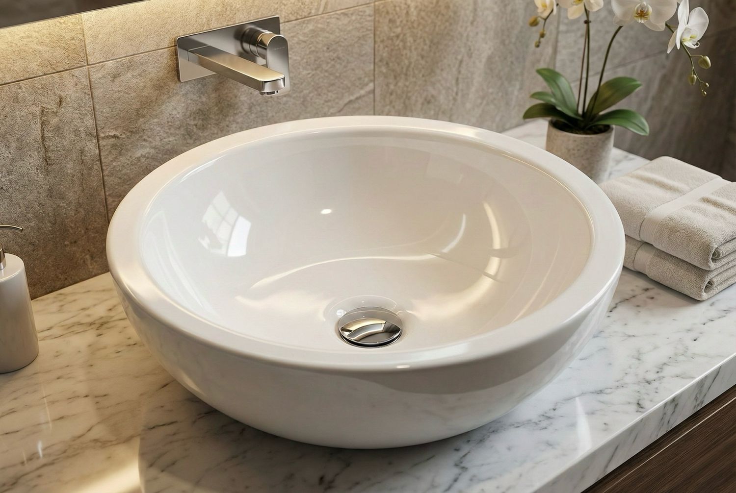 Bol à poser Opera 50 cm en blanc