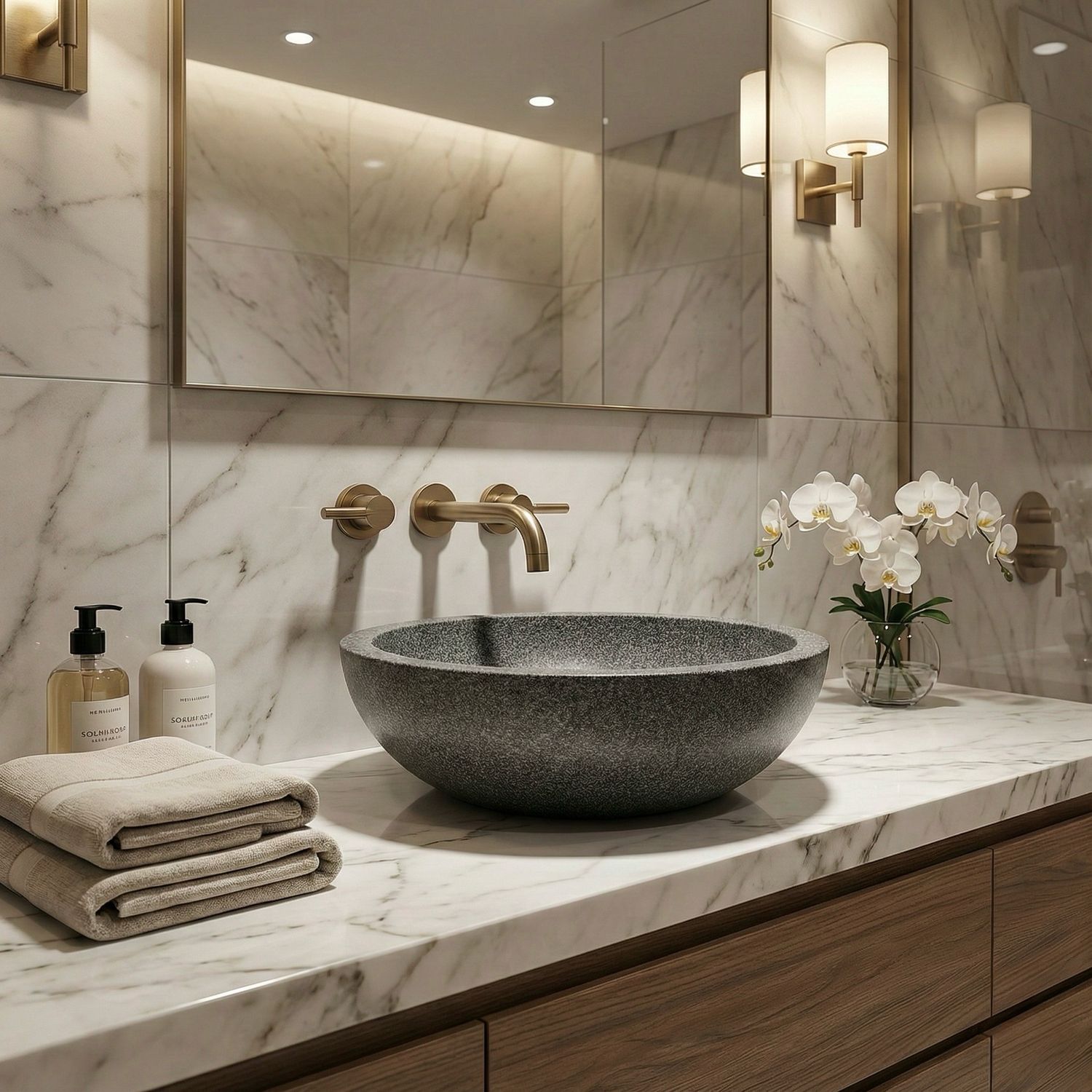 Bol à poser Opera 50 cm granité gris