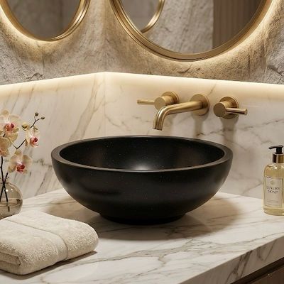 Bol à poser Opera 50 cm granité noir