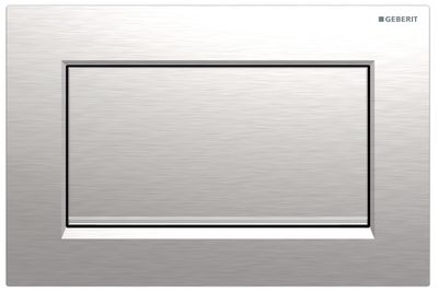 Geberit Sigma10 Square Actuator Plate / Brushed Chrome - Design Stripes: Polished Chrome