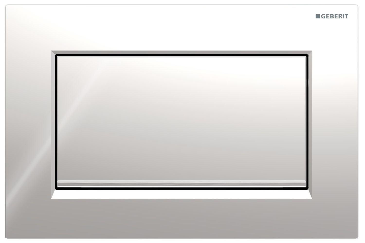 Geberit Sigma10 Square Actuator Plate to Screw / Glossy Chrome - Design Strips: Chrome, Brushed
