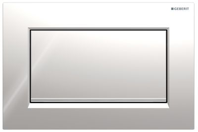 Geberit Sigma10 Square Actuator Plate to Screw / Glossy Chrome - Design Strips: Chrome, Brushed