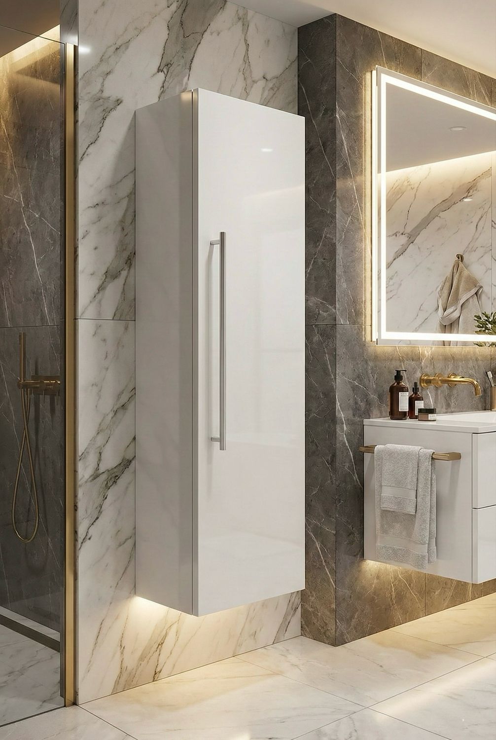 Colonne suspendue 140 x 35 cm avec une porte