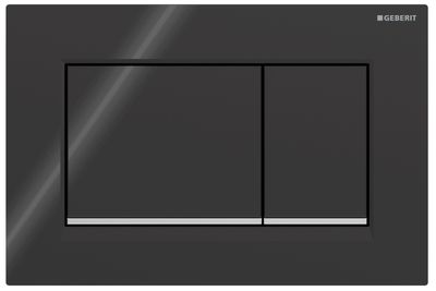 Geberit Sigma20 Square Flush Plate / Black - Design Strips: Chrome Glossy