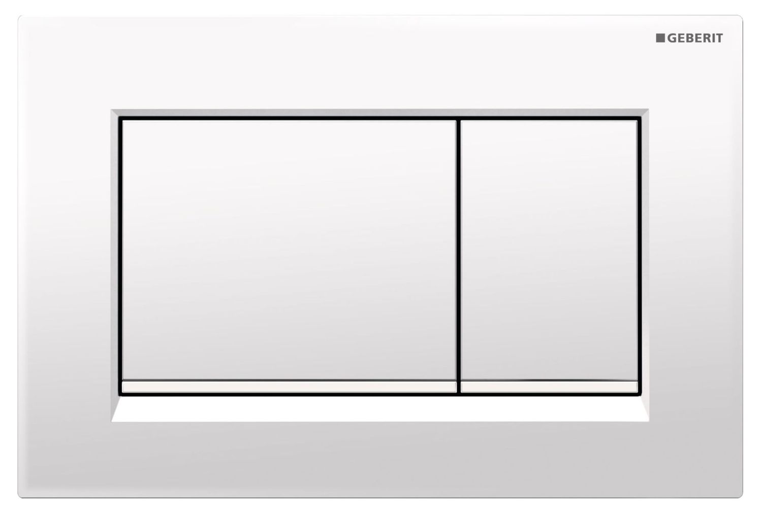 Geberit Sigma20 Square Flush Plate / Glossy Chrome - Design Strips: Matte Chrome