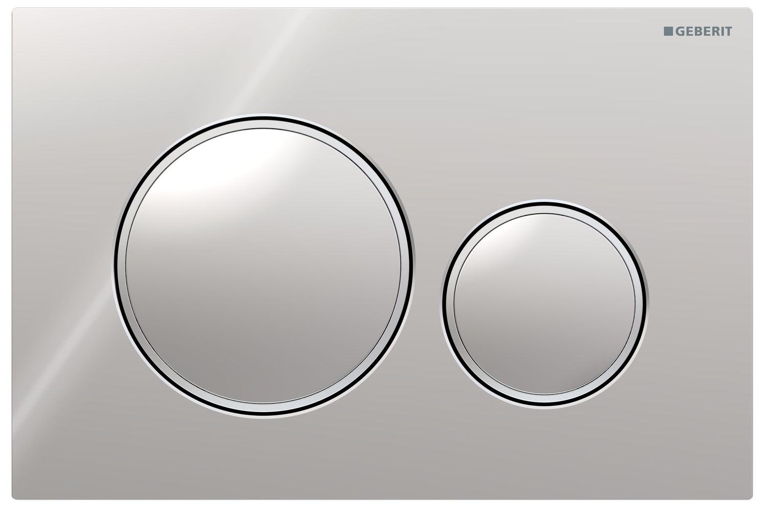 Geberit Sigma20 Flush Plate / Glossy Chrome - Design Rings: Matte Chrome