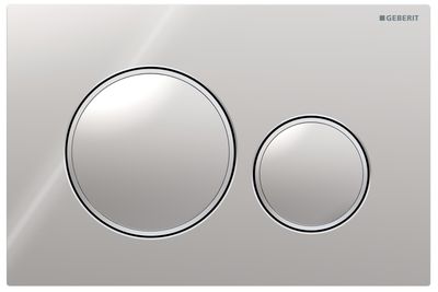 Geberit Sigma20 Flush Plate / Glossy Chrome - Design Rings: Matte Chrome