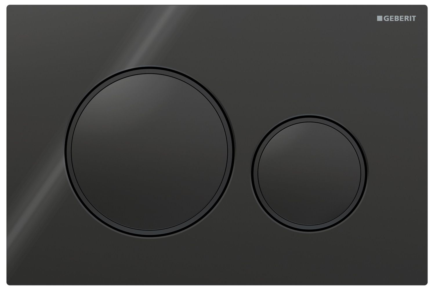 Geberit Sigma20 Flush Plate / Black - Design Rings: Matte Black