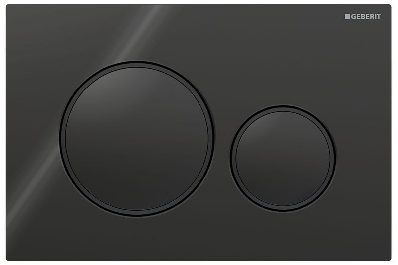 Plaque de déclenchement Geberit Sigma20 / Noir - anneaux design : noir mat
