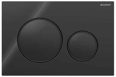 Geberit Sigma20 Flush Plate / Black - Design Rings: Matte Black