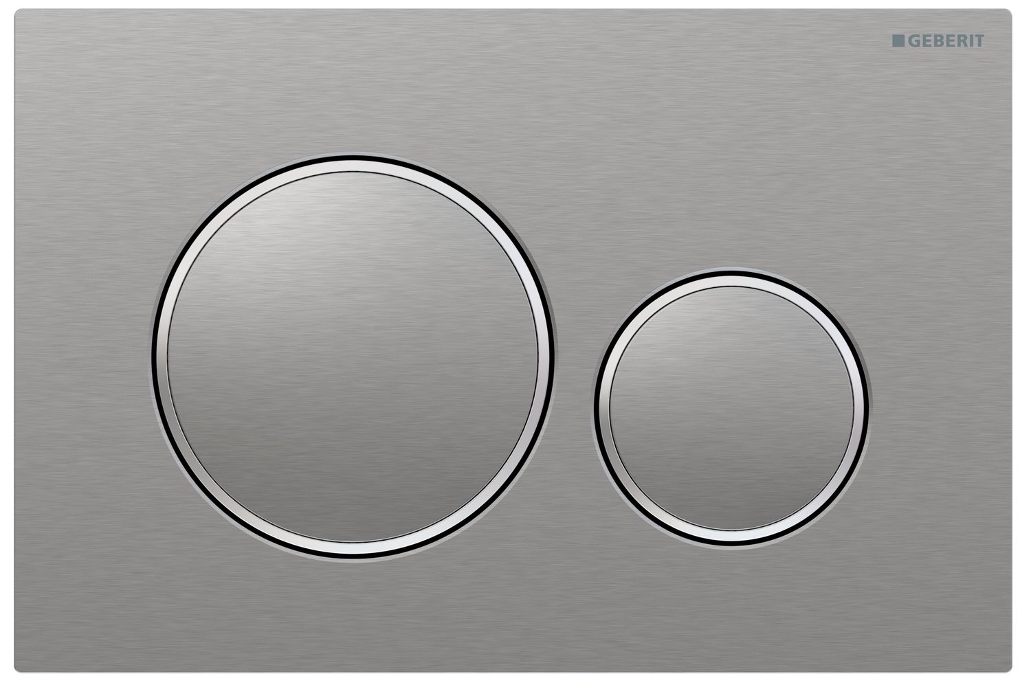 Geberit Sigma20 Flush Plate / Brushed Chrome - Design Rings: Polished